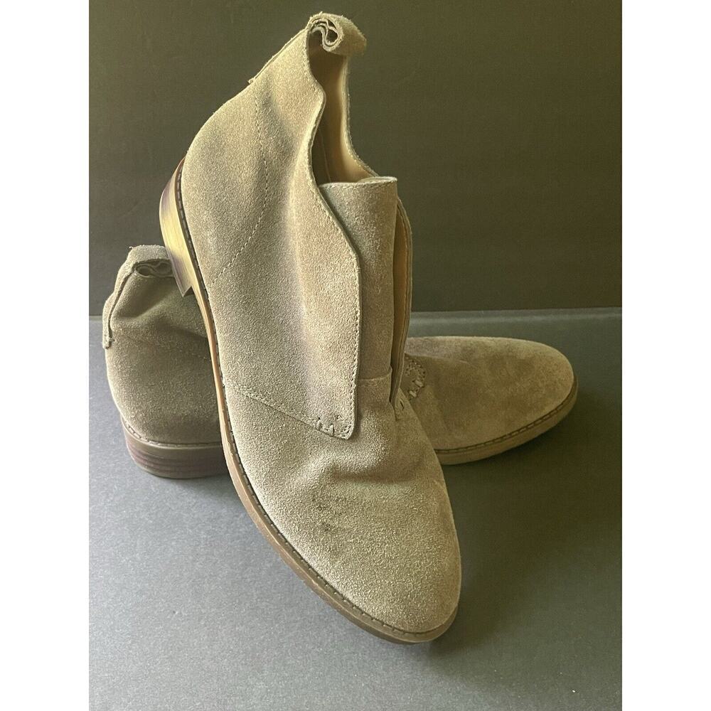 Franco Sarto Womens Size 9 Isolde Suede Leather Ankle Chukka Boots Tan Slip On